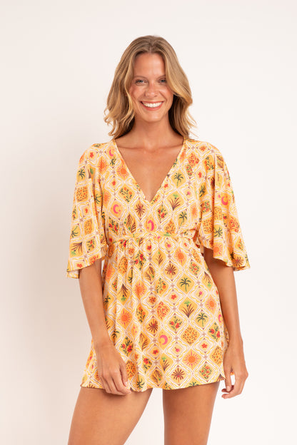 Model Front: Rio De Sol Mini Dress Mosaico Mini Dress