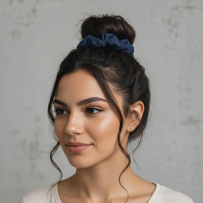 Image 03: Rio De Sol Hair Accessory Navy Scrunchie