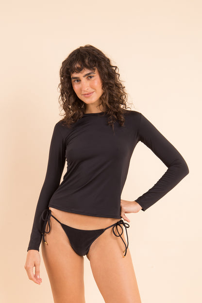 Image 08: Rio De Sol Top Nero Rash-Guard