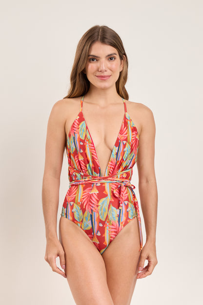 Model Front: Rio De Sol One-Piece Sea-Bloom New Vegas