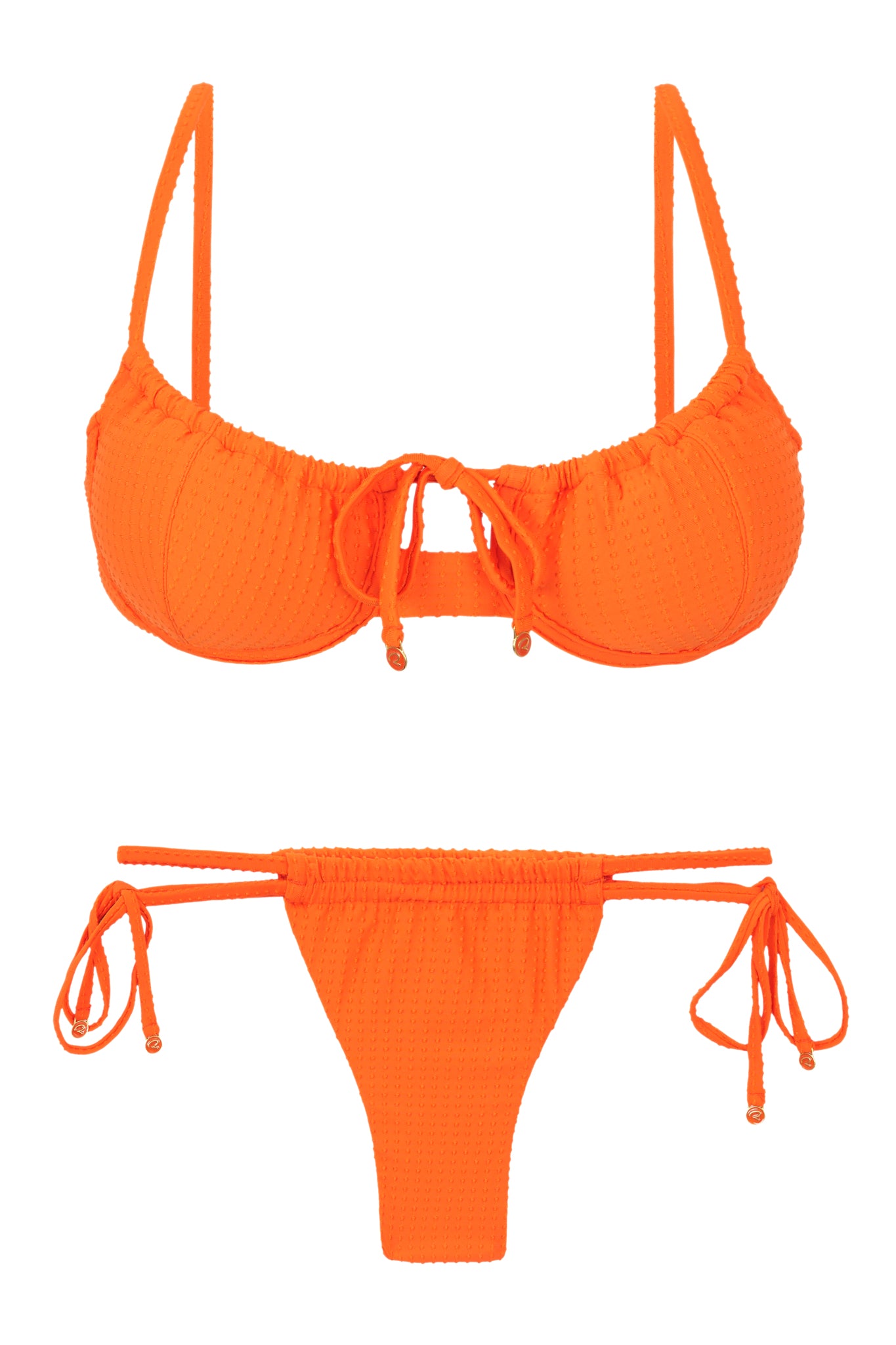 Product Front: Rio De Sol Set Set Dots-Orange Balconet-Tie Pipa