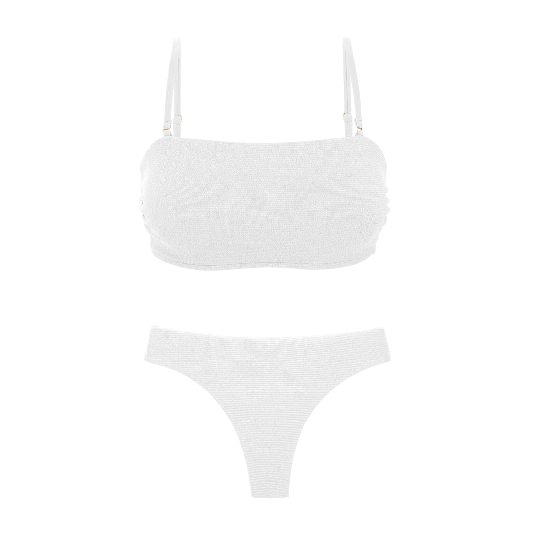Product Front: Rio De Sol Set Set Sand-White Bandeau-Reto Nice-Fio