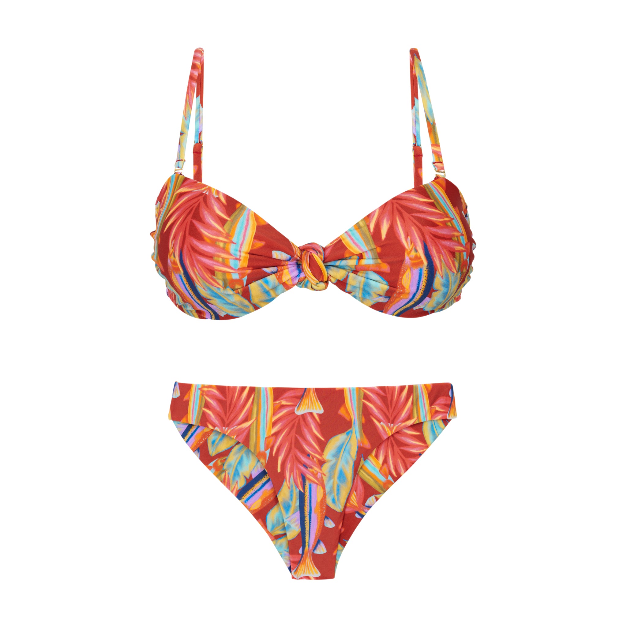 Product Front: Rio De Sol Set Set Sea-Bloom Bandeau-Joy Nice