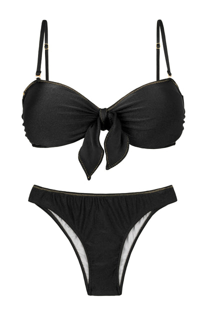 Product Front: Rio De Sol Set Set Shimmer-Black Bandeau-No Essential