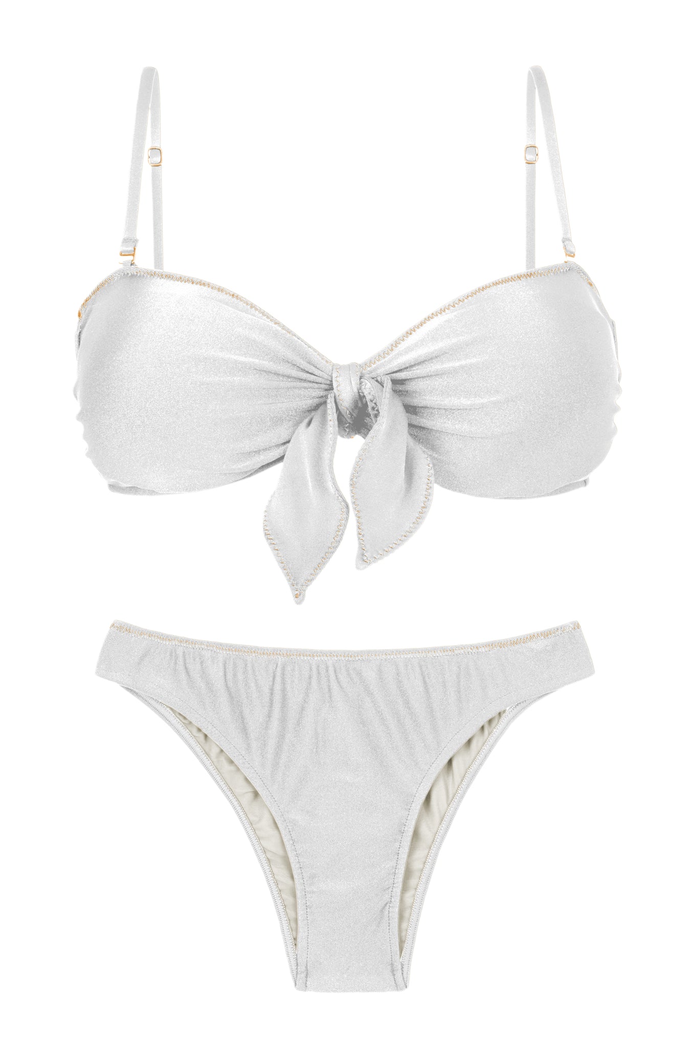 Product Front: Rio De Sol Set Set Shimmer-White Bandeau-Knot Essential