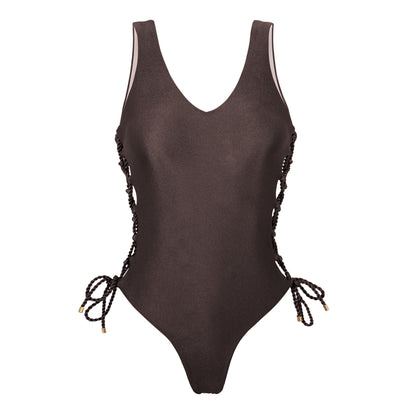 Product Front: Rio De Sol One-Piece Shimmer-Coffee Zoe