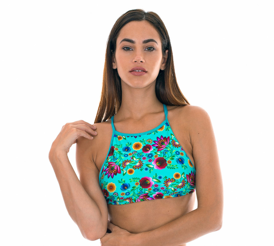 Model Front: Rio De Sol Top Soutien Bloom Cropped