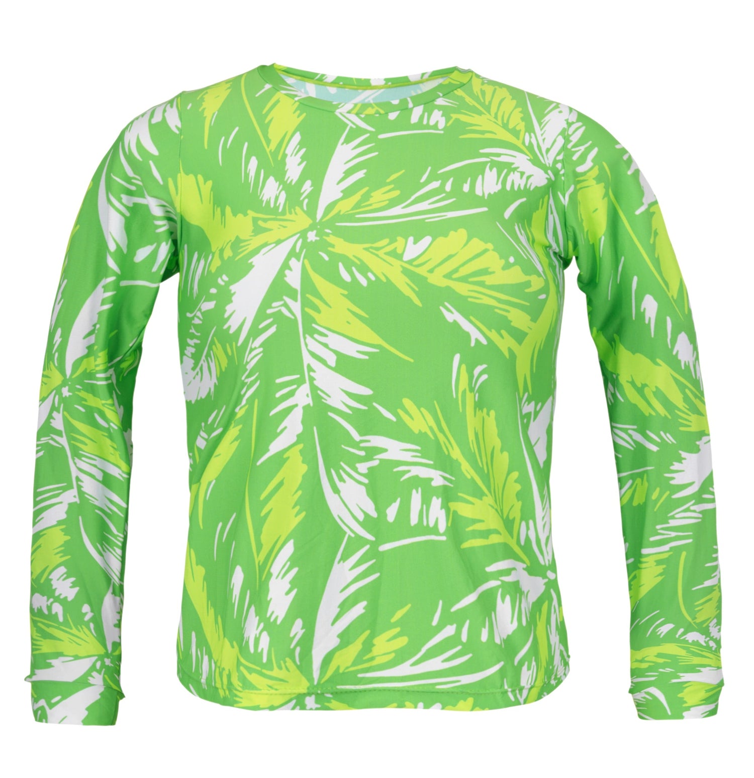 Product Front: Rio De Sol Top Top Green-Palms Rash-Guard