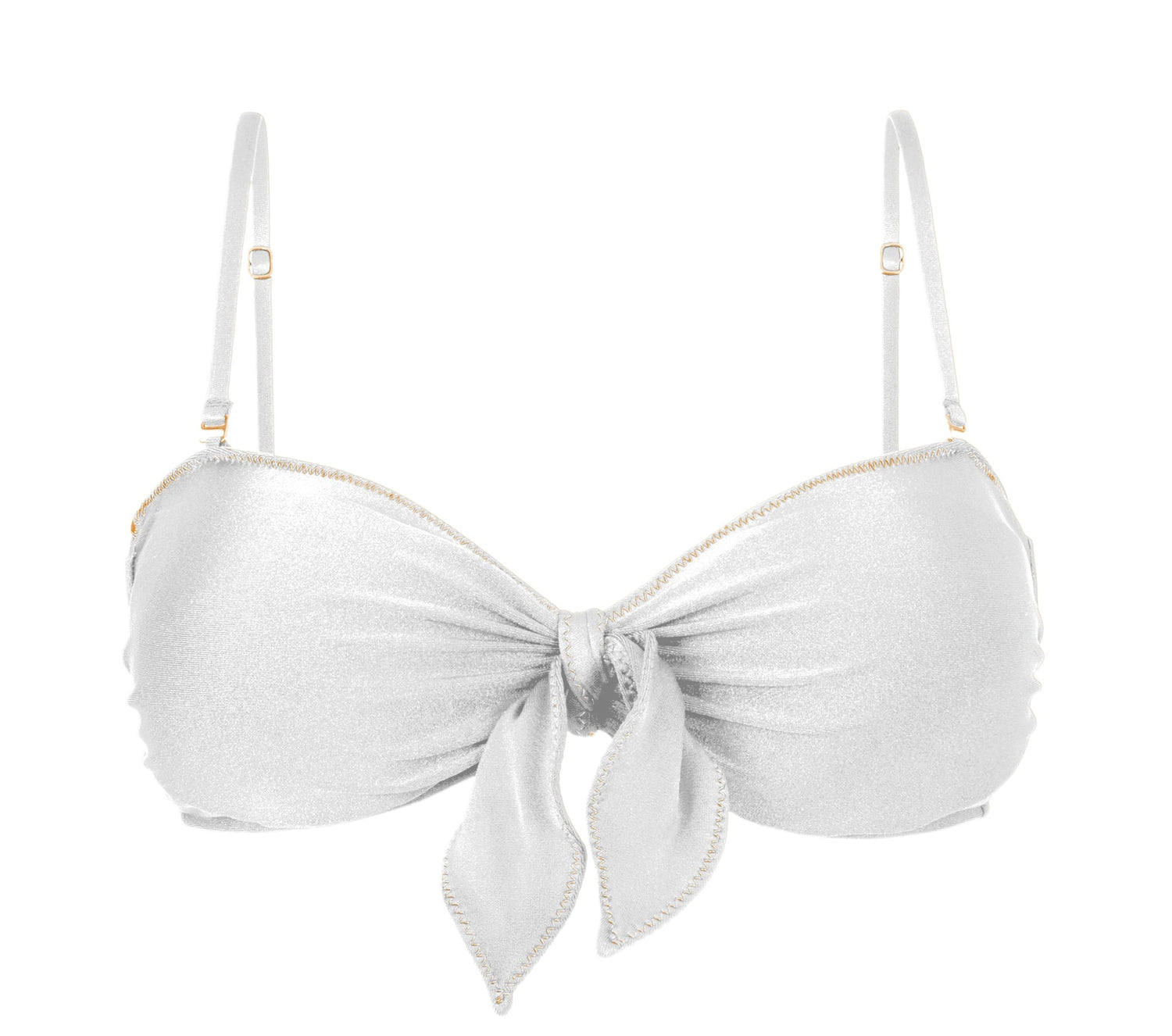 Product Front: Rio De Sol Top Top Shimmer-White Bandeau-Knot