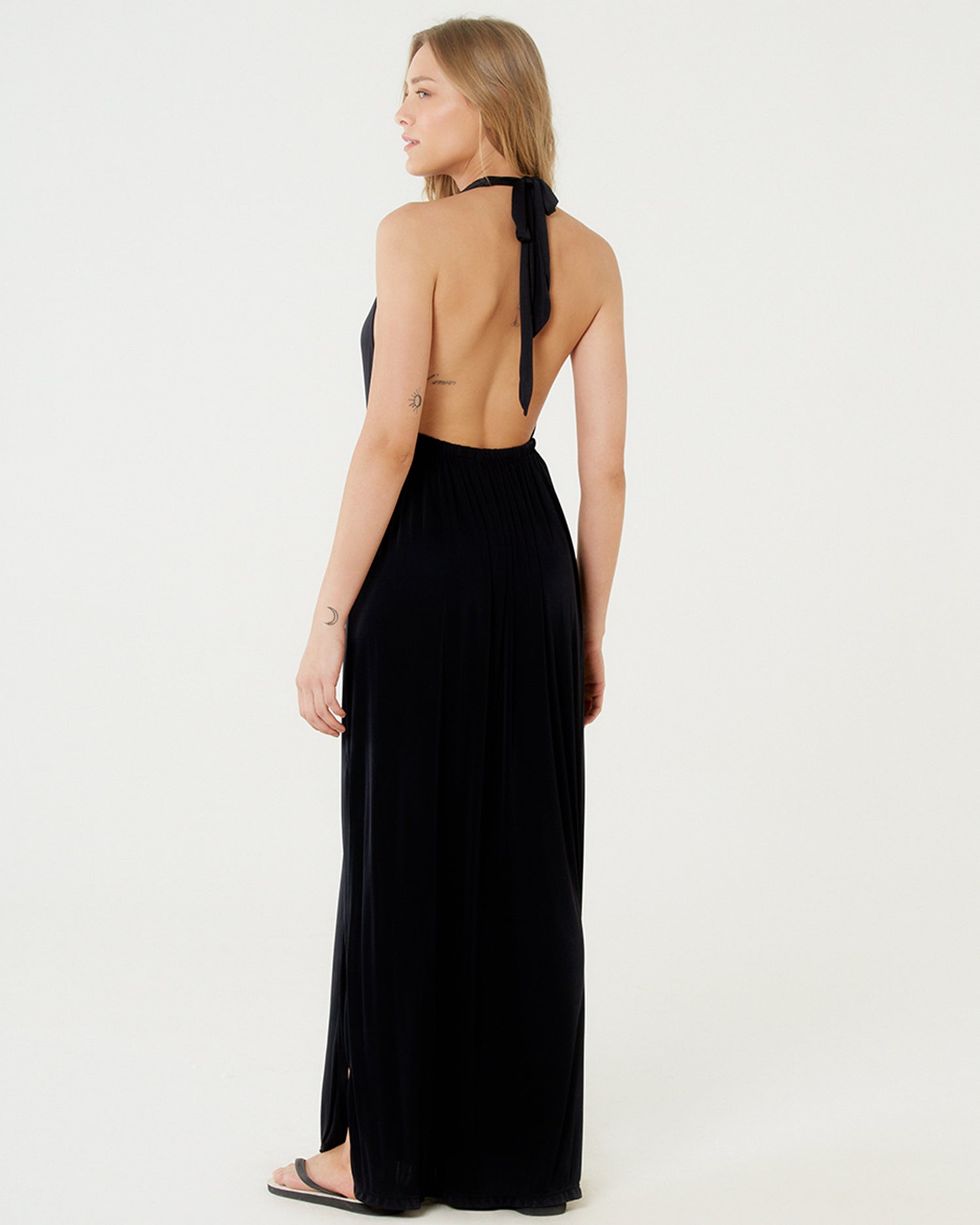 Vestido Saida Duo Liso Preto Mistica