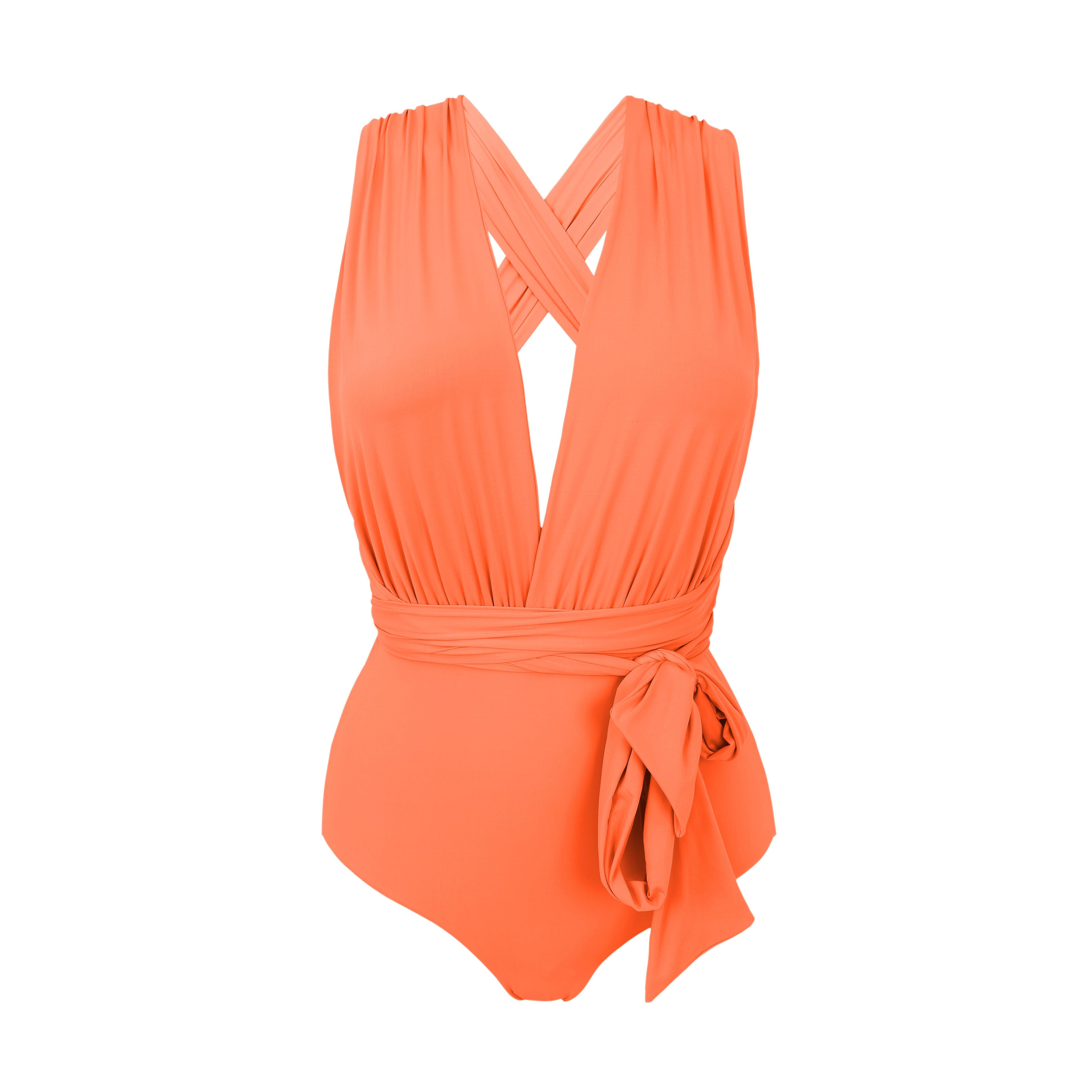 Rio de Sol Dende Marina One-Piece Swimsuit - Orange - Moderate Coverage ...