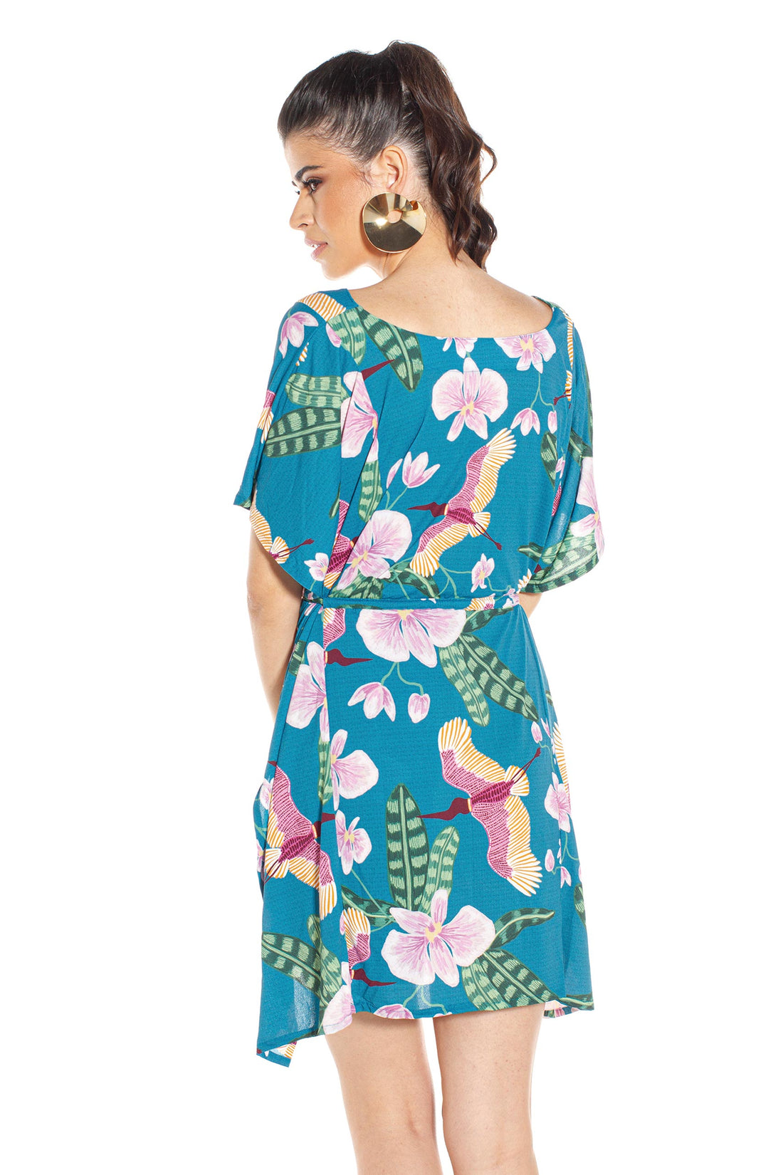 Kaftan Frente-Costas Crepe Tuiuiu