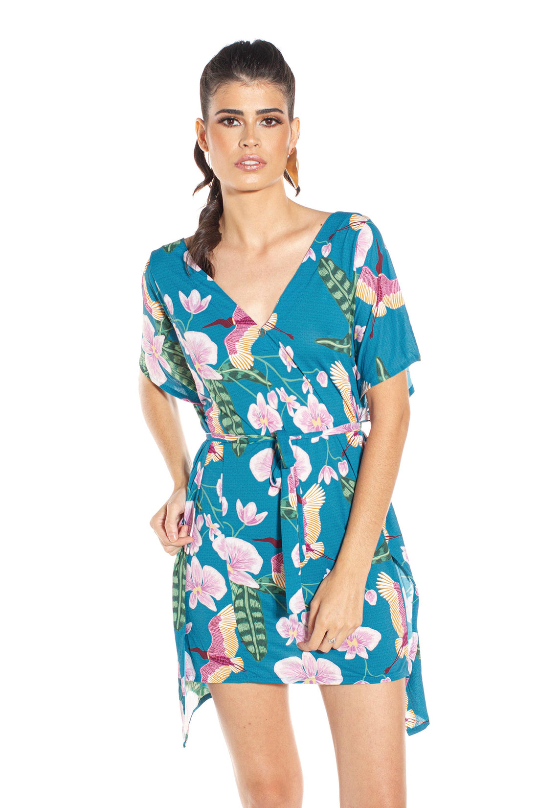 Kaftan Frente-Costas Crepe Tuiuiu