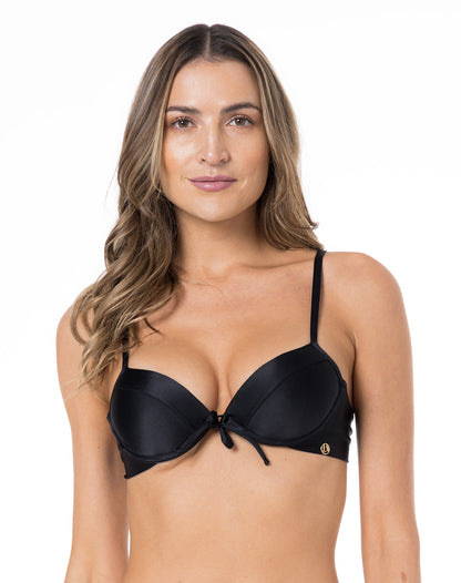 Top Bolha Fio Liso Preto